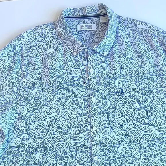 NWOT Original Penquin Linen Button Down Shirt Beach Waves & Surfing Penquin  XXL - Picture 10 of 13